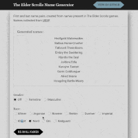 A name generator webpage.